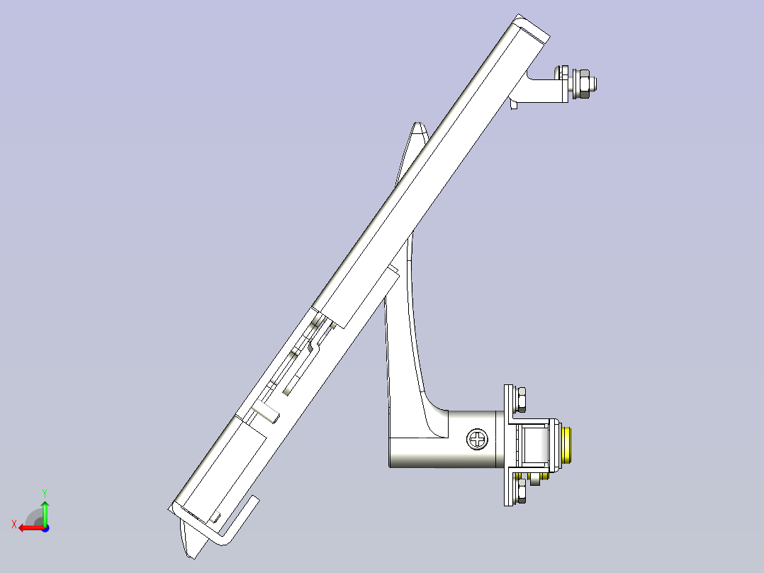 一种配电盘门用链条机构3D图纸后视图