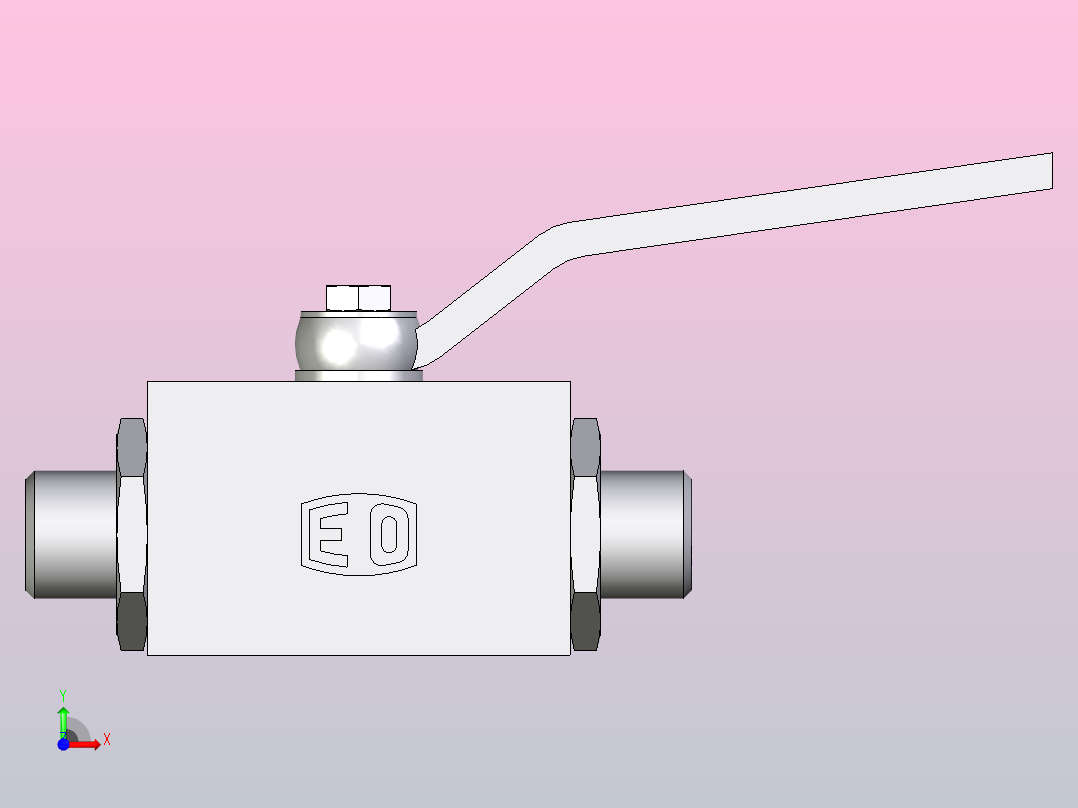 EO标准液压接头 2通不锈钢球阀KH08L71X前视图