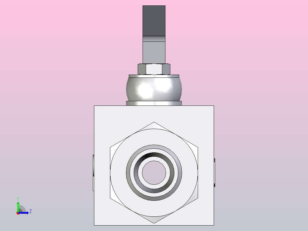 EO标准液压接头 2通不锈钢球阀KH08L71X左视图