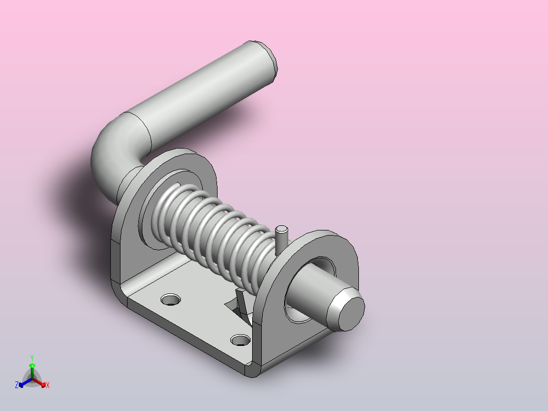solidworks弹簧闩锁组件主视图