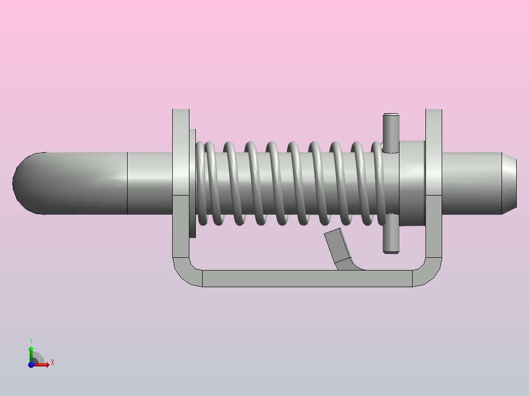 solidworks弹簧闩锁组件前视图