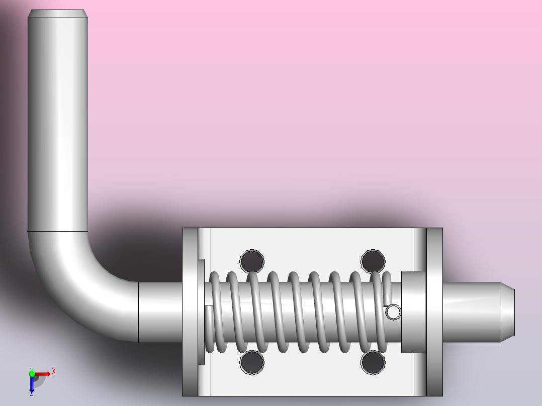 solidworks弹簧闩锁组件俯视图