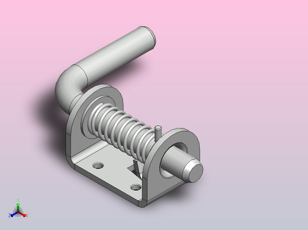 solidworks弹簧闩锁组件正等轴测图