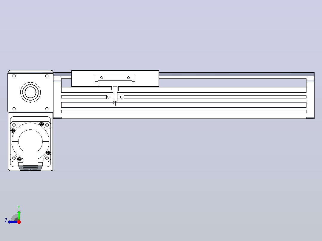 皮带直线轴半封闭可选导轨TPA-HNB-120D-110-L150-LP-Y-P40-N3右视图