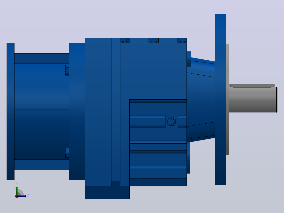 RF47ZP斜齿轮减速机RF47-3.83-M1-P71-Φ200左视图