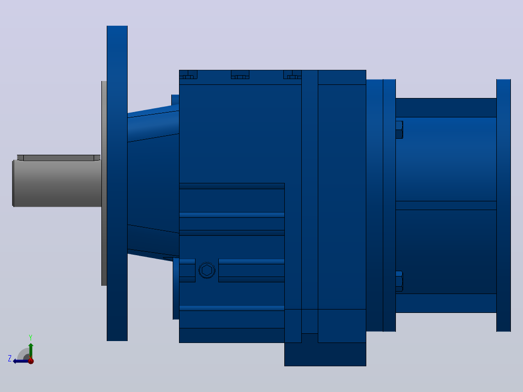 RF47ZP斜齿轮减速机RF47-3.83-M1-P71-Φ200右视图