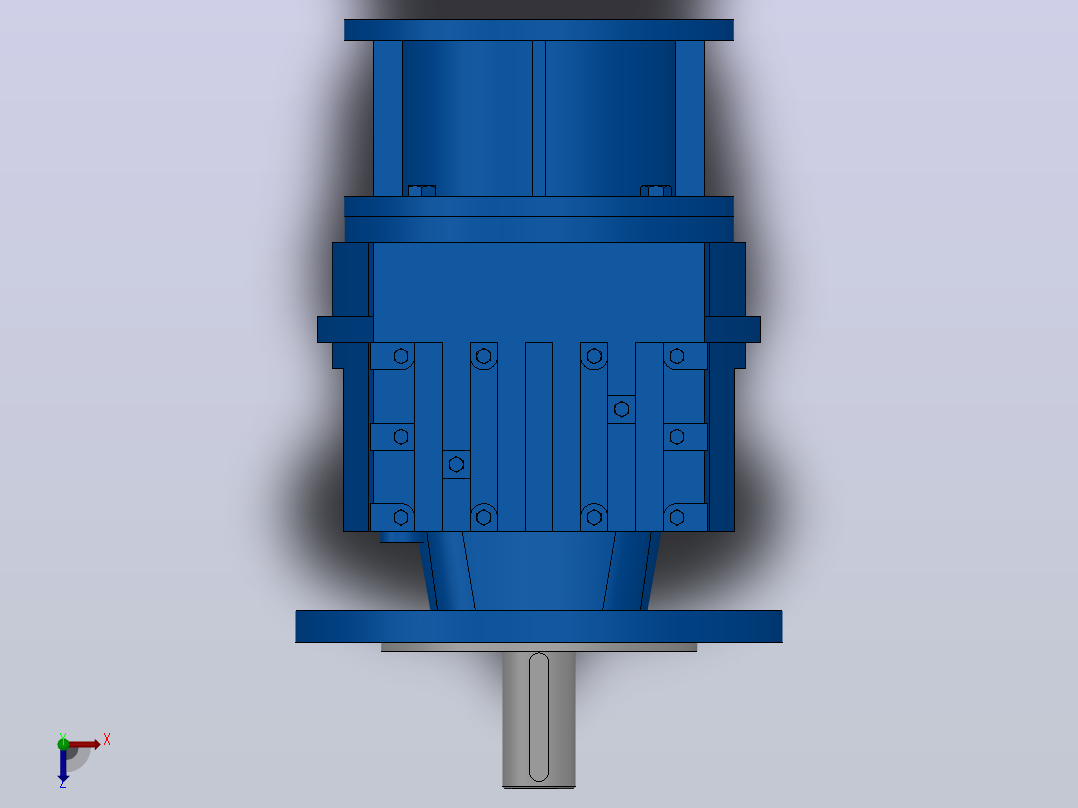 RF47ZP斜齿轮减速机RF47-3.83-M1-P71-Φ200俯视图