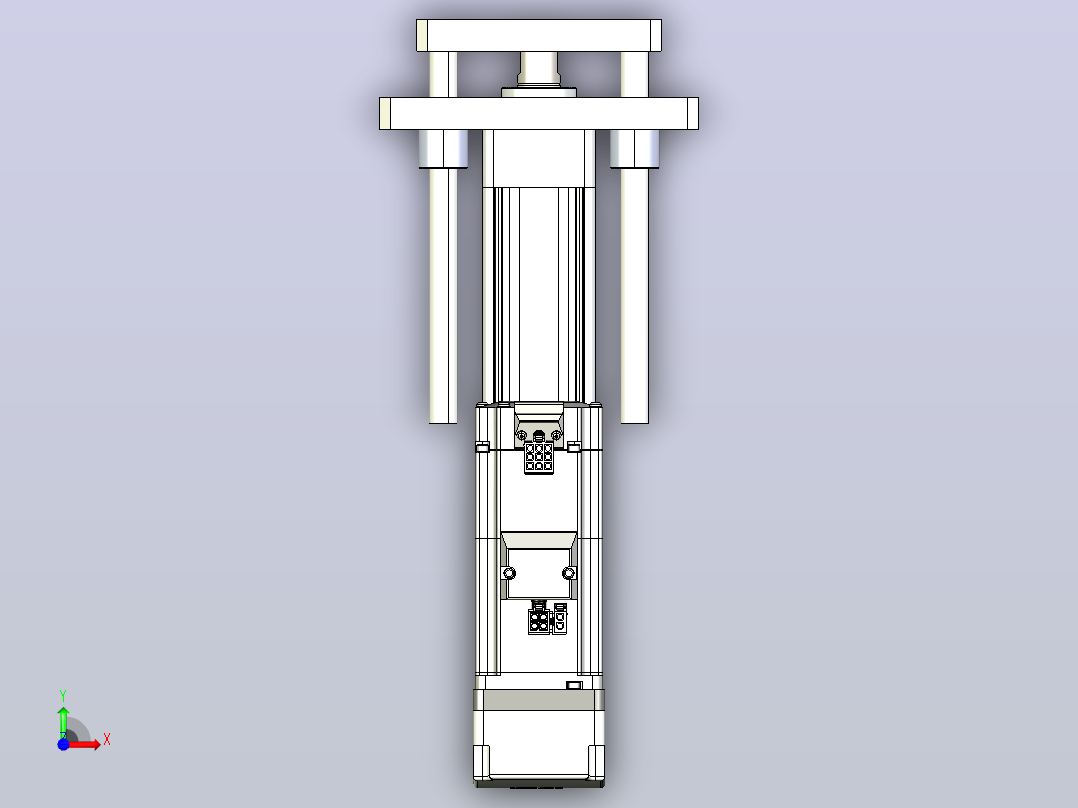 轻载电动缸TPA-ESR40-1210C-L100-MR-QDX-W-P40-C3前视图