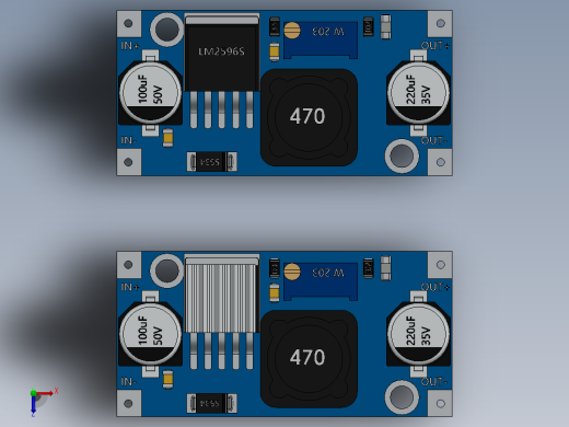 LM2596 DC至DC降压转换器模块俯视缩略图
