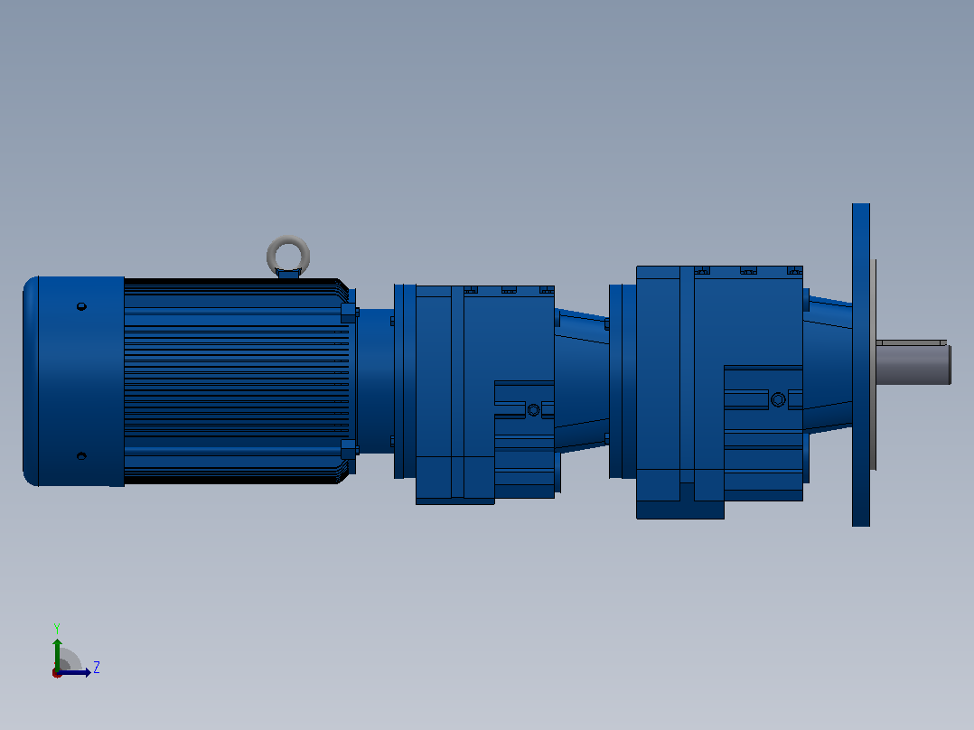 RF37R17法兰轴伸式组合型斜齿轮减速机RF37R17-Y0.25-4P-71-M1-0°-Φ200左视图