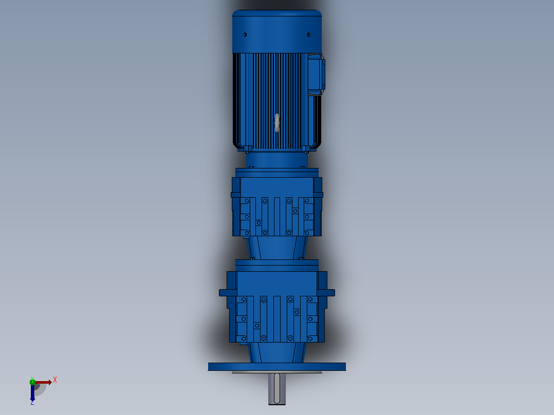 RF37R17法兰轴伸式组合型斜齿轮减速机RF37R17-Y0.25-4P-71-M1-0°-Φ200俯视图