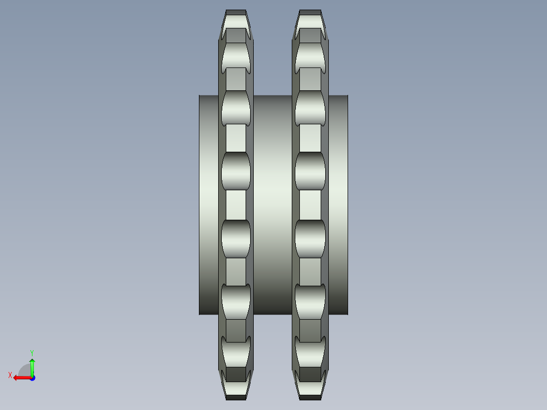 双排链轮12a 19.05-18后视图