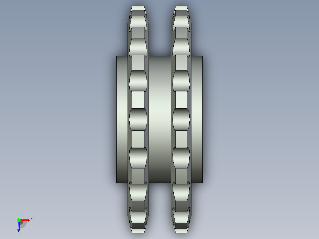 双排链轮12a 19.05-18俯视图