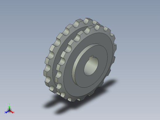 双排链轮12a 19.05-18正等轴测缩略图