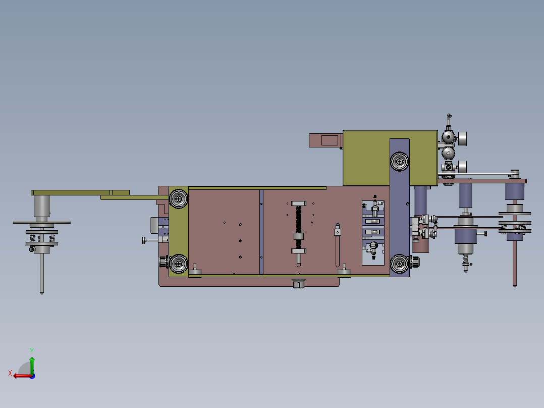 半自动载带包装机3D后视图