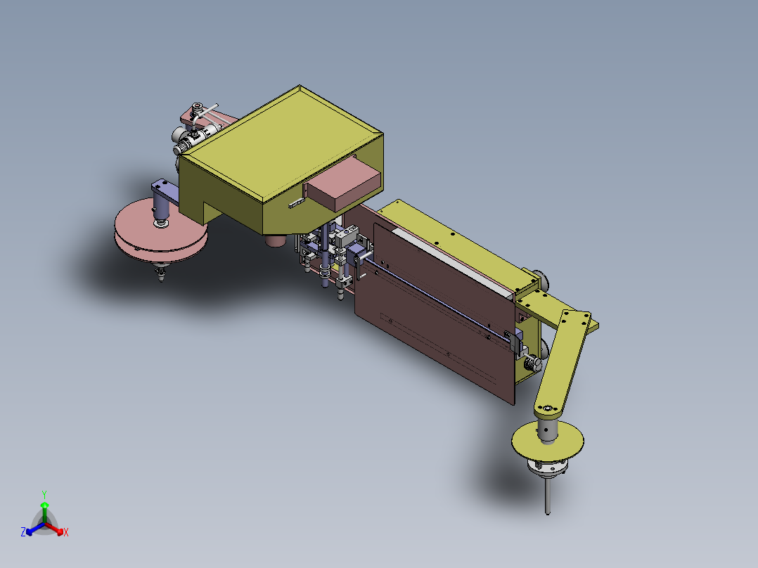 半自动载带包装机3D正等轴测图