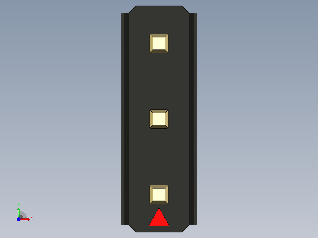 彩色公头100mil（2.54mm）系列-DS1021_black_3x01p_100mil_Type19_rev1.0前视图