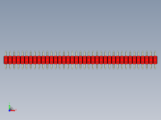 彩色公排针 100mil 2.54mm 系列-DS1022_red_74p_100mil_TypeSMT_rev1.0前视缩略图