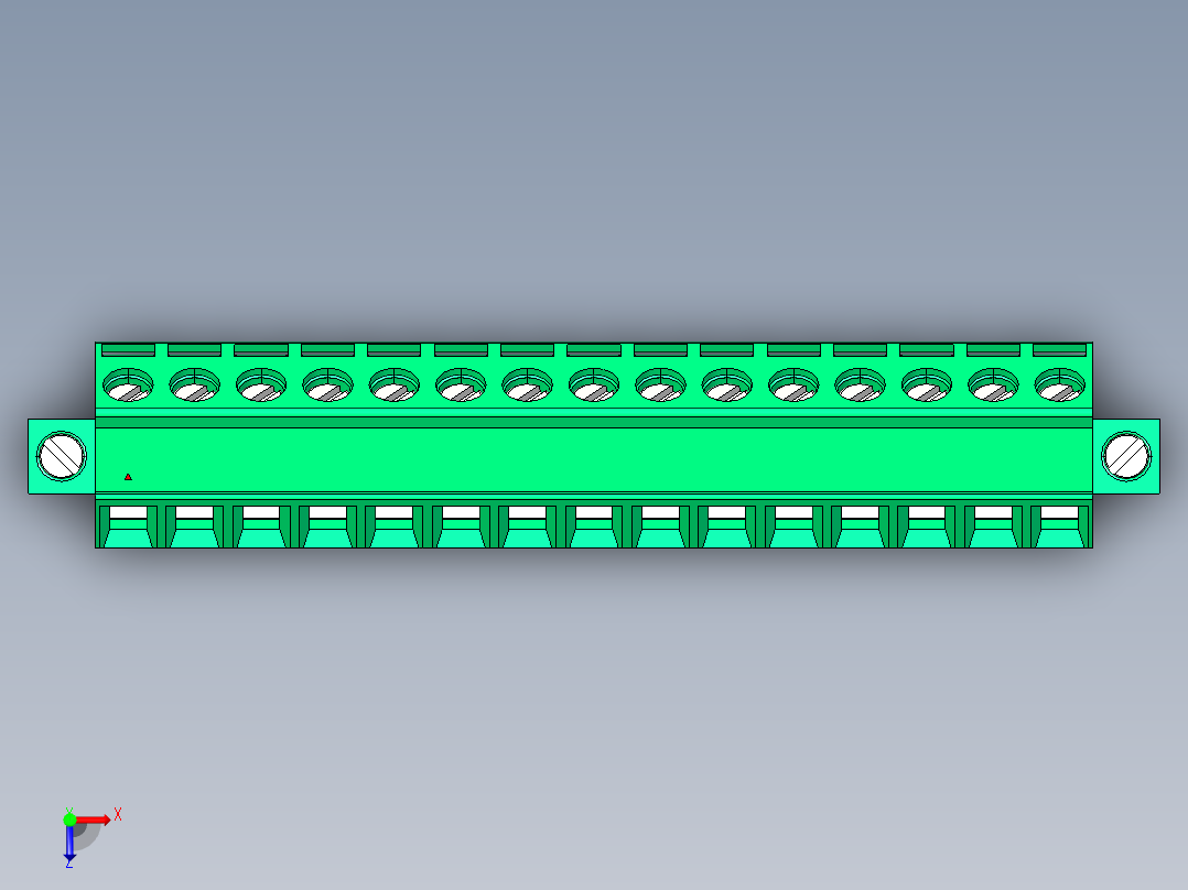 DEGSON 2EDG（M） 系列 5.0mm 螺丝锁紧可插拔接线端子组-2EDGKLM-5.0-15P-14-00AH俯视图