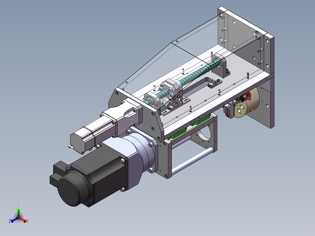 创小型卧式无极调速自动钻孔机+说明书正等轴测图