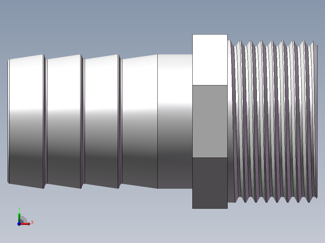 水管接头-有边 [DN25X27]前视图