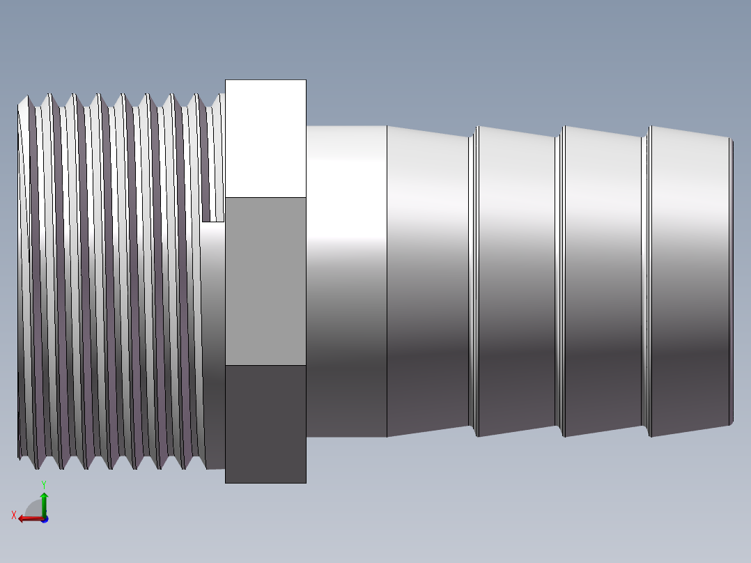 水管接头-有边 [DN25X27]后视图