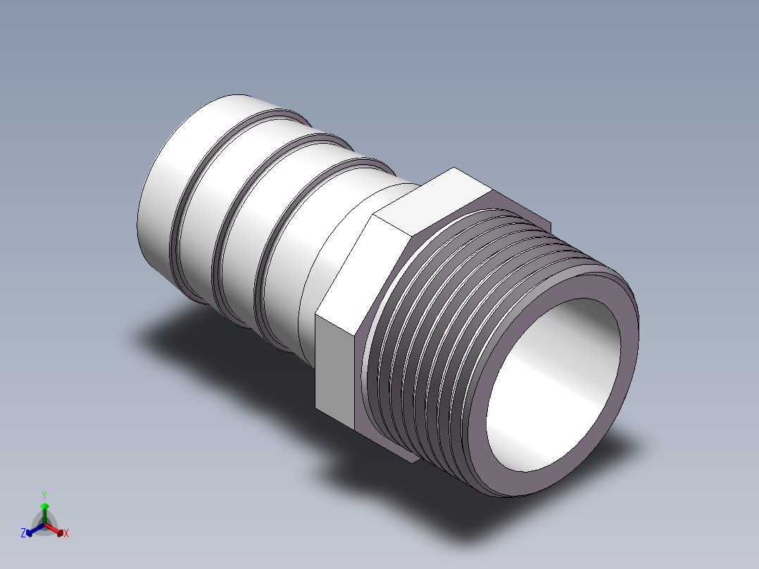 水管接头-有边 [DN25X27]正等轴测图