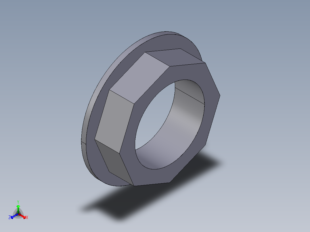 32JFV BSP螺纹后螺母正等轴测图