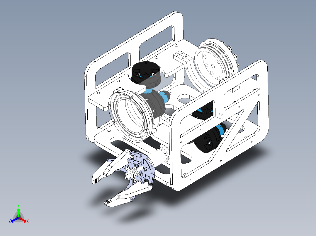 潜水器 水下机器人正等轴测图