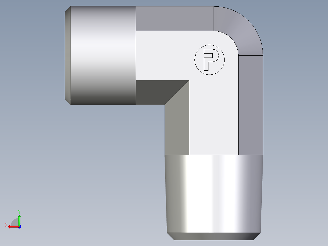 卡套式工业通用硬管接头EO_Male_stud_elbow_WE08LR71X后视图