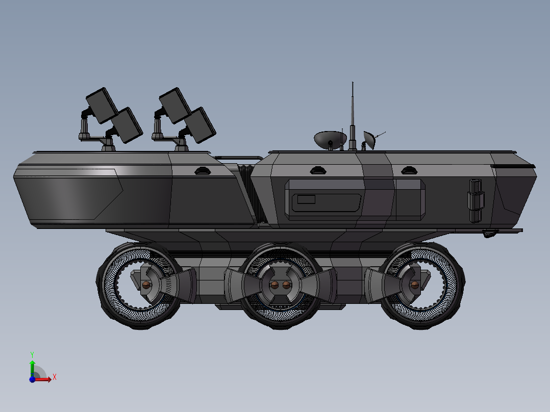 火星探索实验车前视图