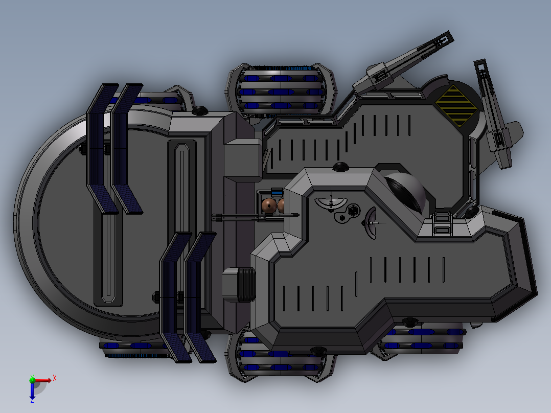 火星探索实验车俯视图