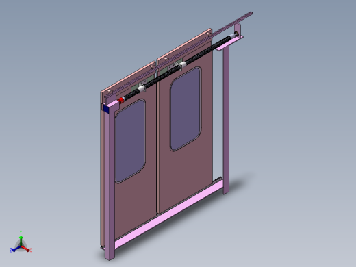高铁电控移动门正等轴测缩略图