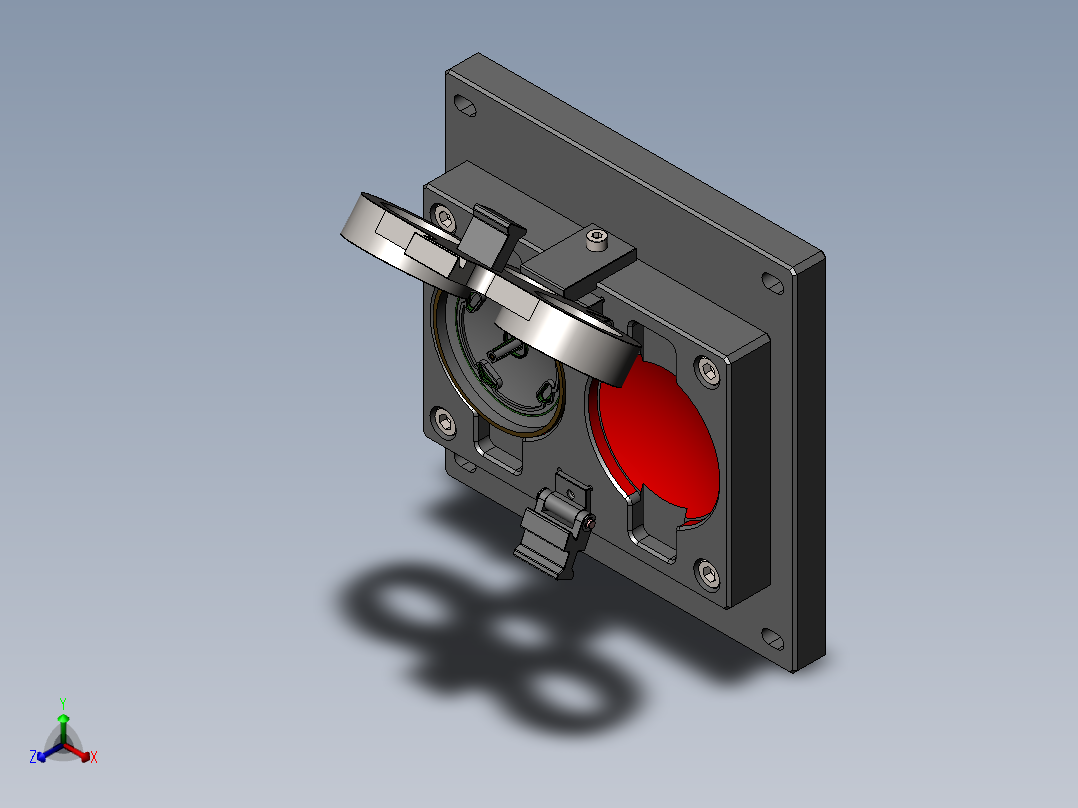 调节旋钮埋钉治具正等轴测图