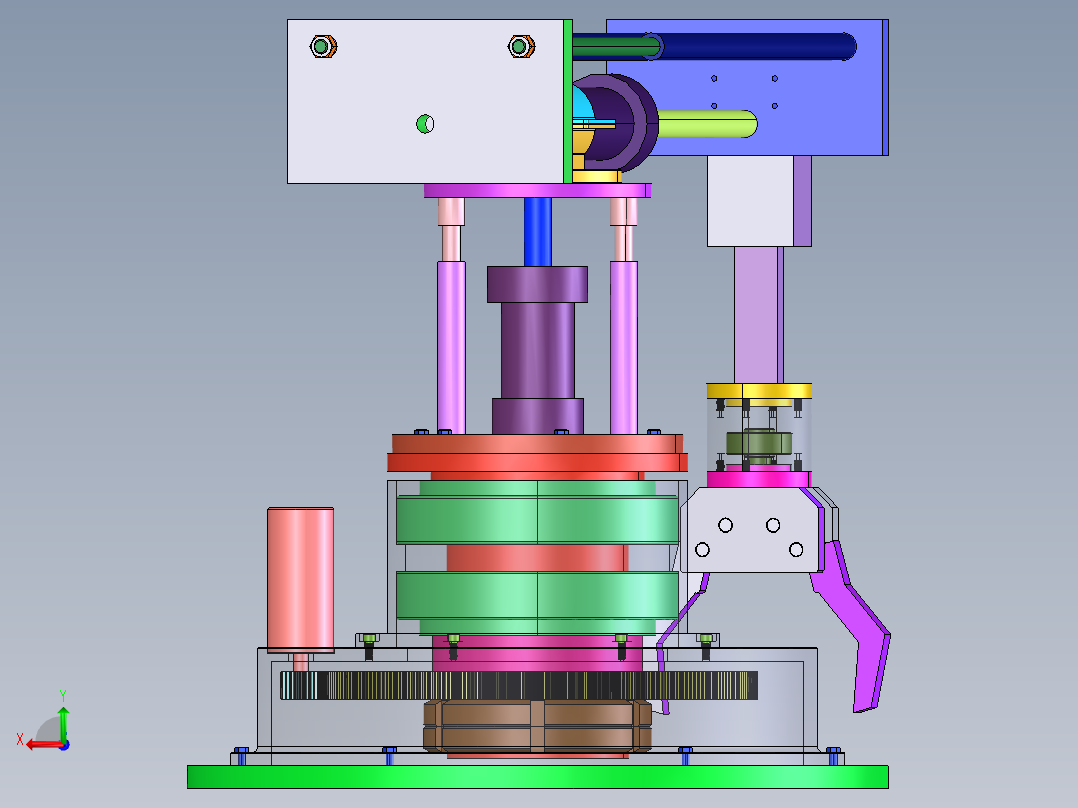 机床上下料机械手设计【含三维SW+CAD图纸+说明书】后视图