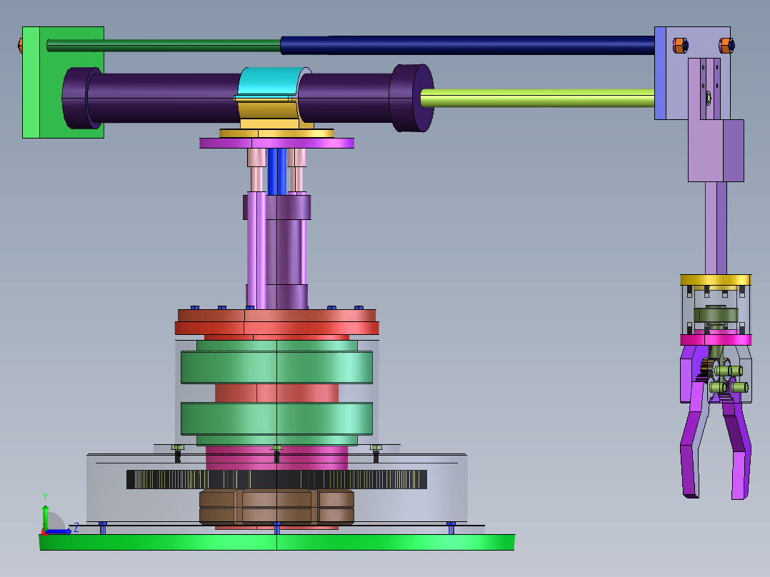 机床上下料机械手设计【含三维SW+CAD图纸+说明书】左视图