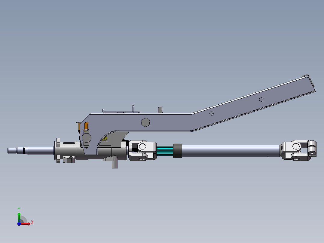 汽车转向管柱数模三维SW模型前视图