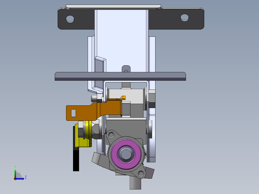 汽车转向管柱数模三维SW模型左视图