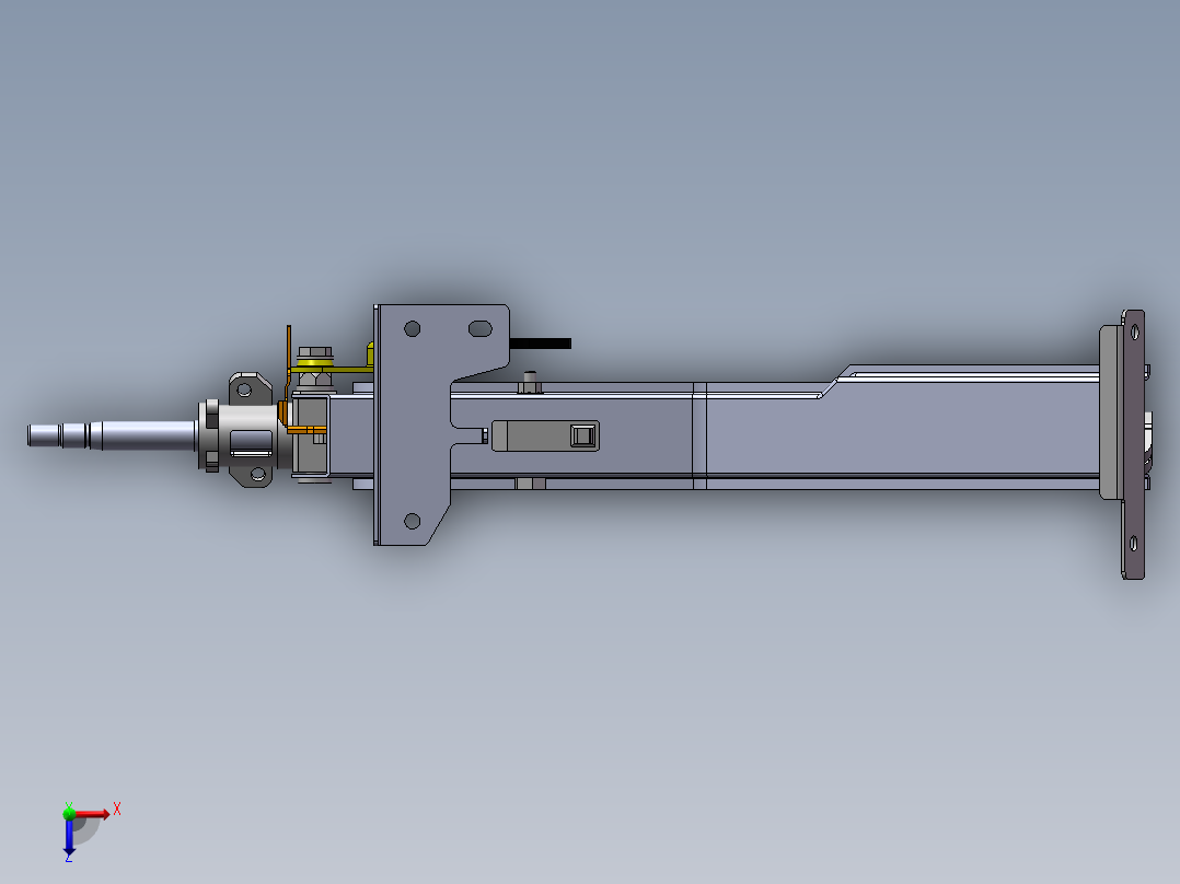 汽车转向管柱数模三维SW模型俯视图
