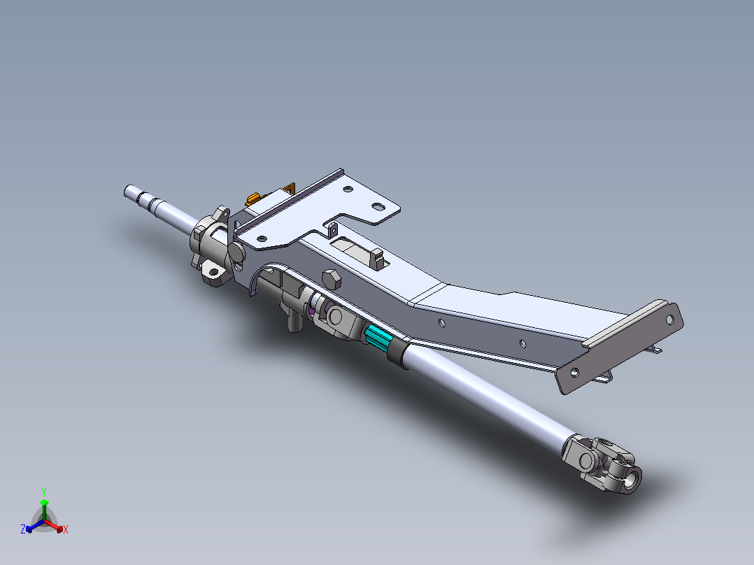 汽车转向管柱数模三维SW模型正等轴测图