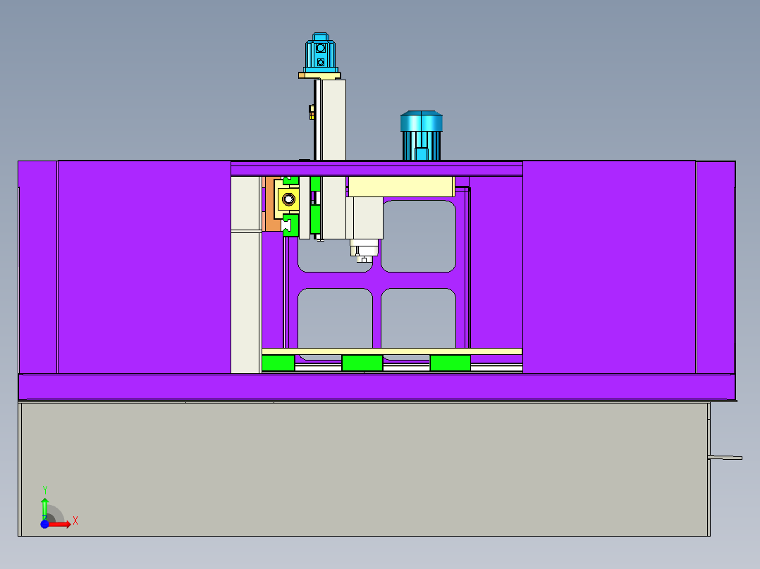 spm milling铣削机床3D数模图纸 IGS格式前视图