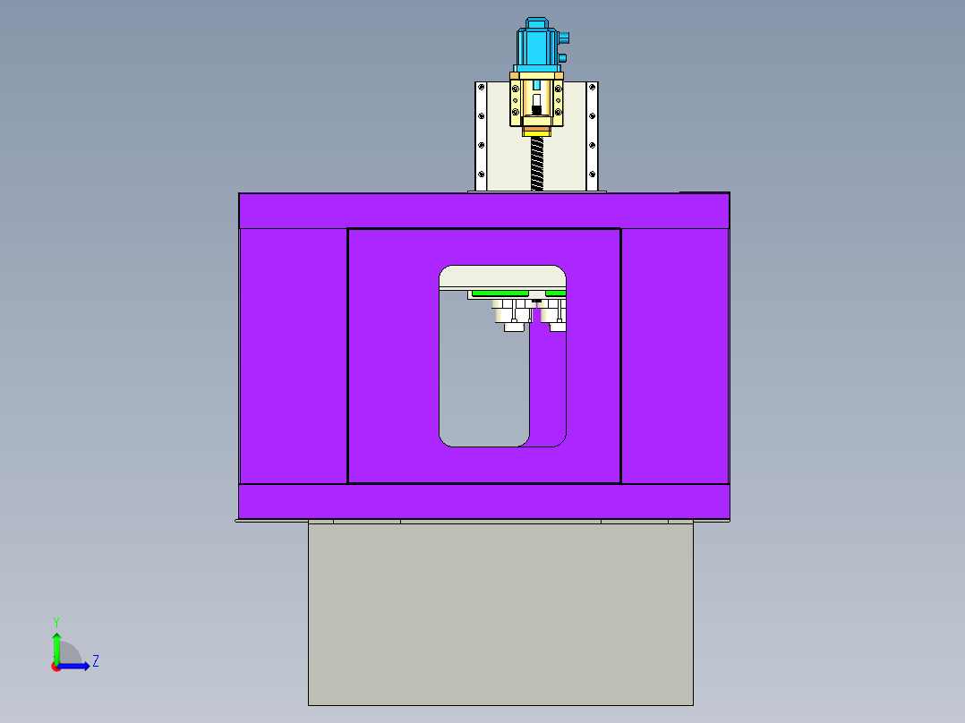 spm milling铣削机床3D数模图纸 IGS格式左视图