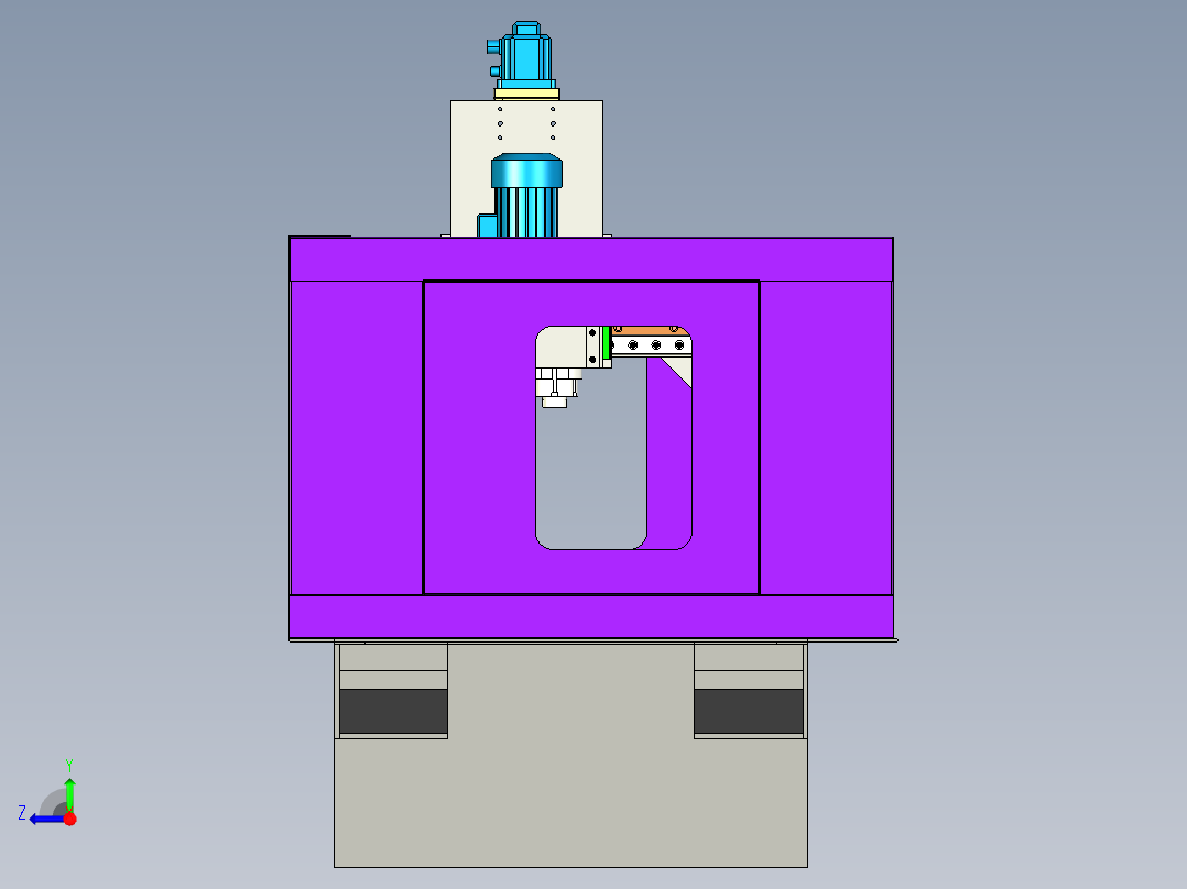 spm milling铣削机床3D数模图纸 IGS格式右视图