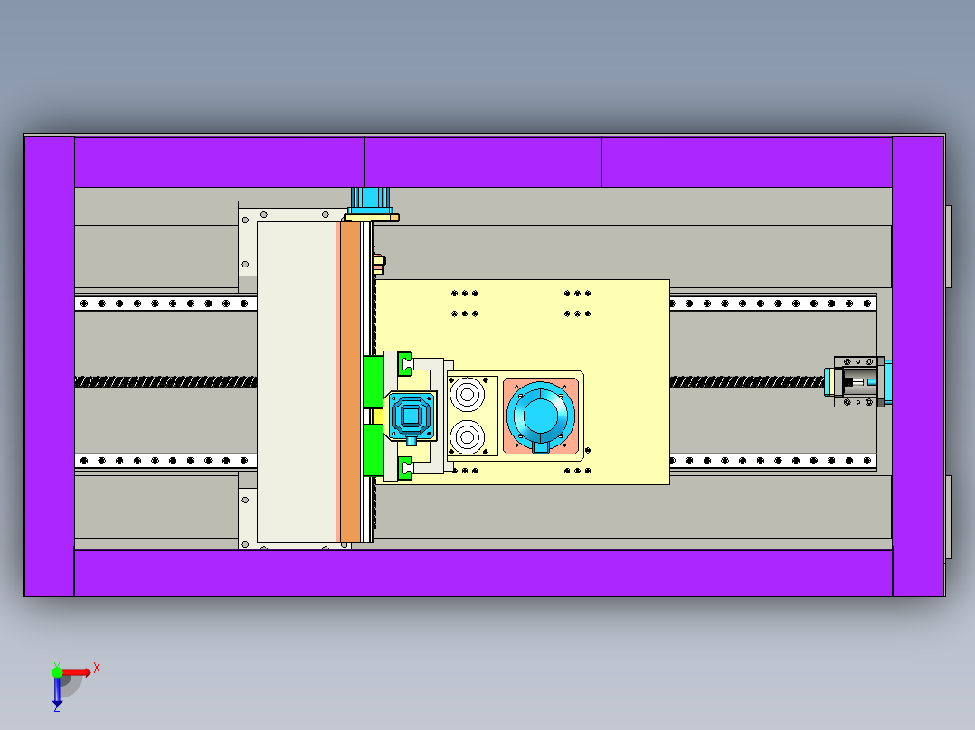spm milling铣削机床3D数模图纸 IGS格式俯视图