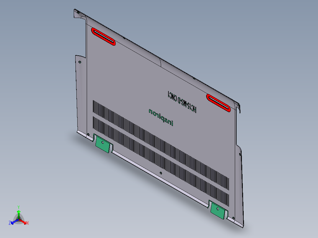 笔记本底壳铣内侧壁位凹槽程序模型