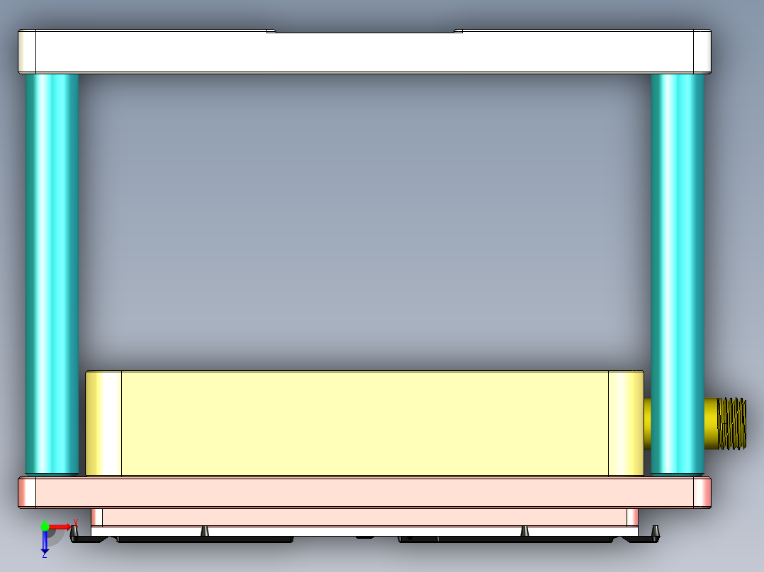 钢板粗铣内腔夹具模型俯视图