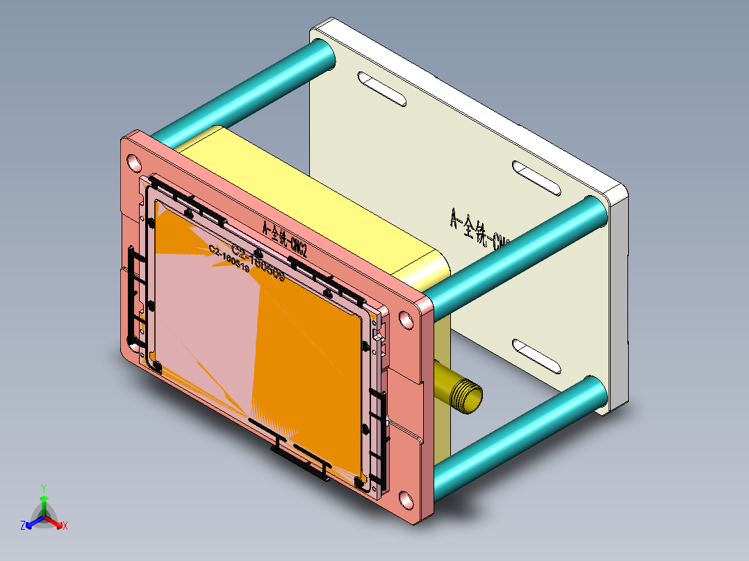 钢板粗铣内腔夹具模型正等轴测图
