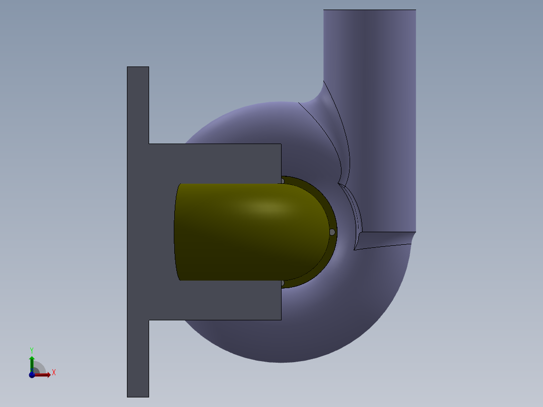 混流式水轮机模型前视图