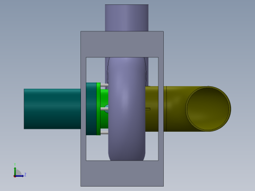 混流式水轮机模型左视缩略图