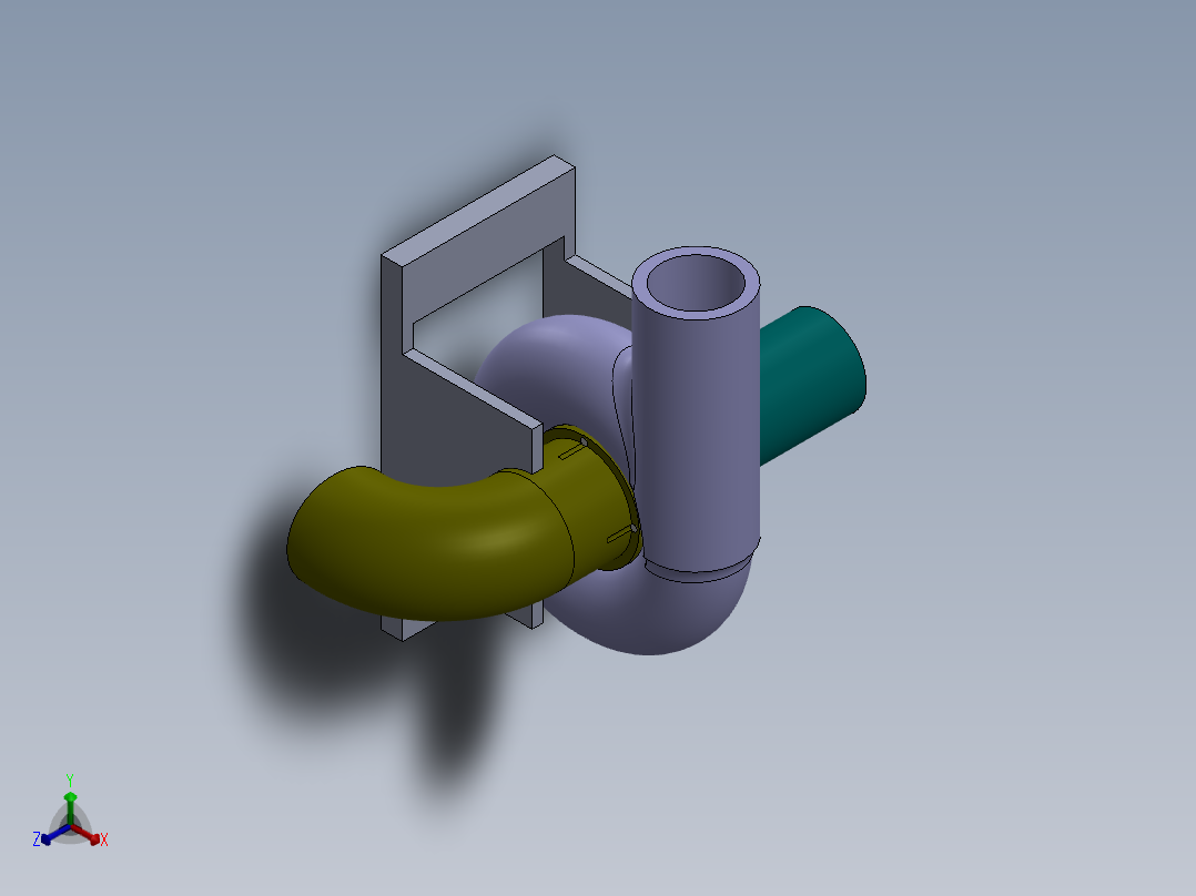 混流式水轮机模型正等轴测图